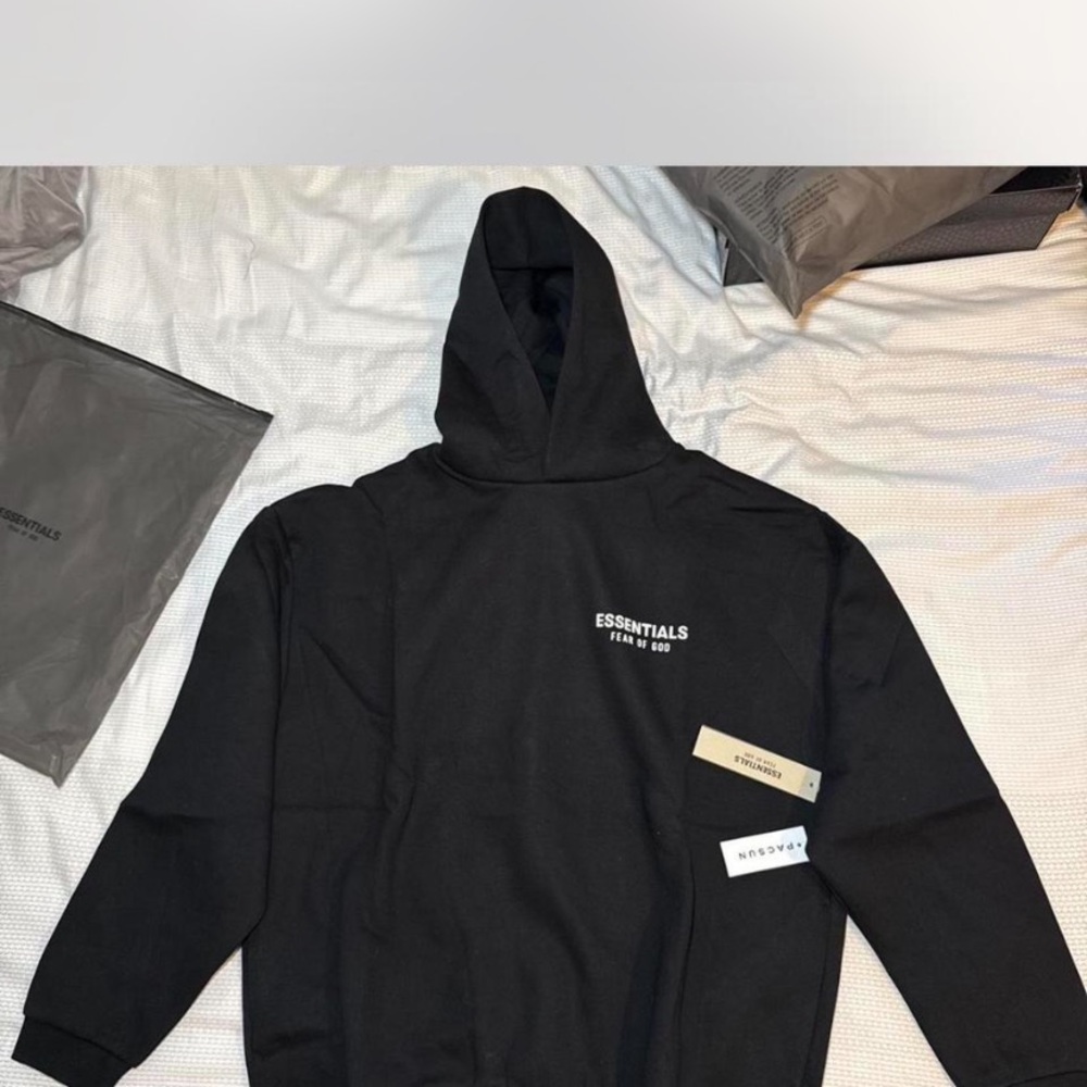 Essentials Charcoal Hoodie with Logo
